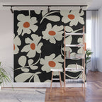 Black and white floral Wall Mural Gallery Image 1