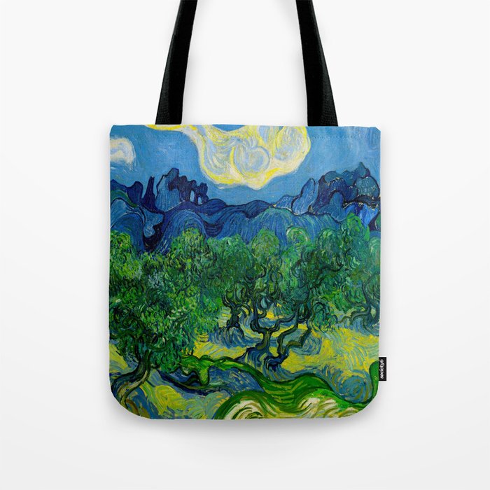 Olive Trees by Vincent Van Gogh Oil Painting Tote Bag Gallery Image 1