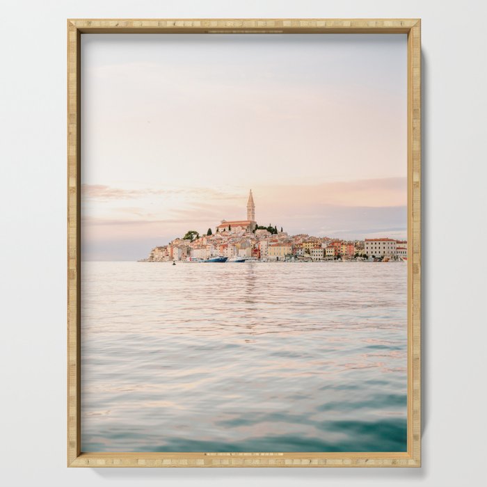 The Rovinj Sunset | Croatia travel photography | Seascape South of Europe Serving Tray Gallery Image 1