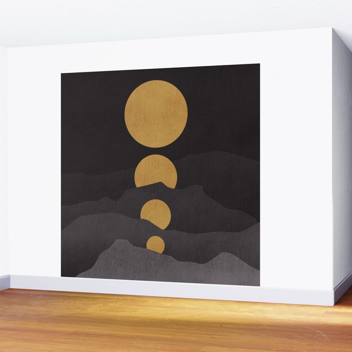 Rise of the golden moon Wall Mural Gallery Image 2