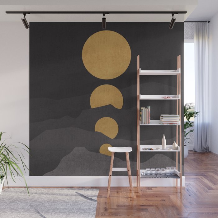 Rise of the golden moon Wall Mural Gallery Image 1