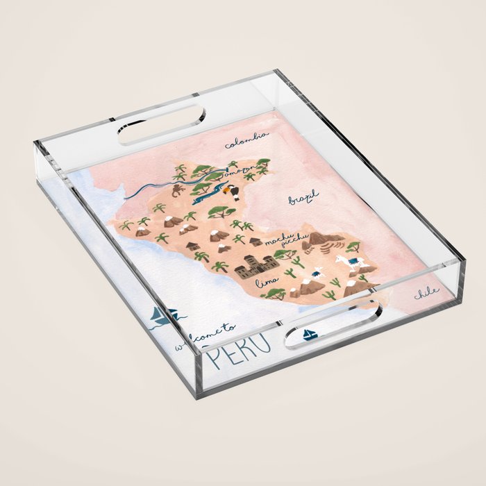 Peru Map Acrylic Tray Gallery Image 1