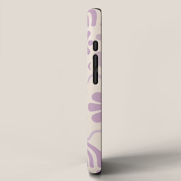Natural Miscellany Scandi Retro Modern Pattern in Lilac and Cream  iPhone Case Gallery Image 2