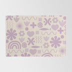 Natural Miscellany Scandi Retro Modern Pattern in Lilac and Cream  Rug Gallery Image 2