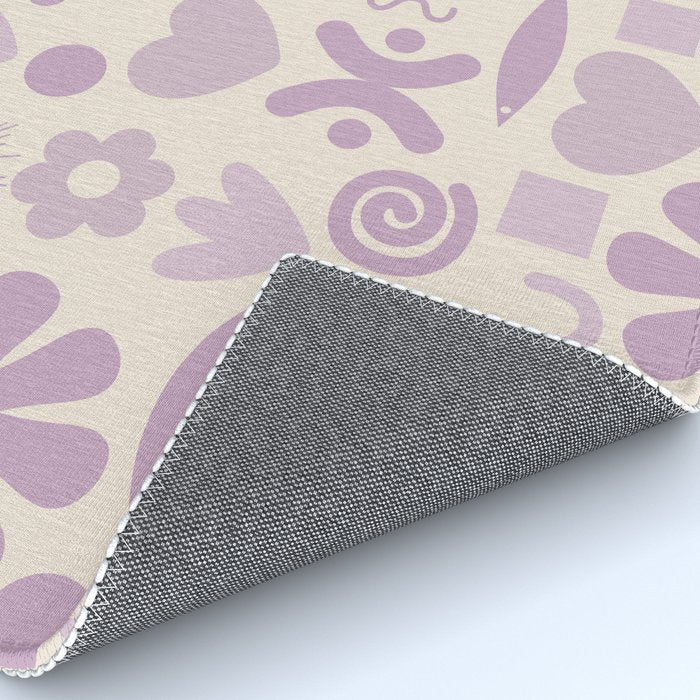 Natural Miscellany Scandi Retro Modern Pattern in Lilac and Cream  Rug Gallery Image 4