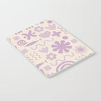 Natural Miscellany Scandi Retro Modern Pattern in Lilac and Cream  Notebook Gallery Image 2