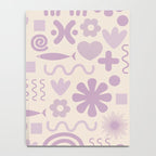 Natural Miscellany Scandi Retro Modern Pattern in Lilac and Cream  Notebook Gallery Image 4