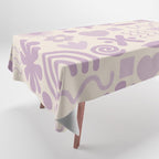 Natural Miscellany Scandi Retro Modern Pattern in Lilac and Cream  Tablecloth Gallery Image 1