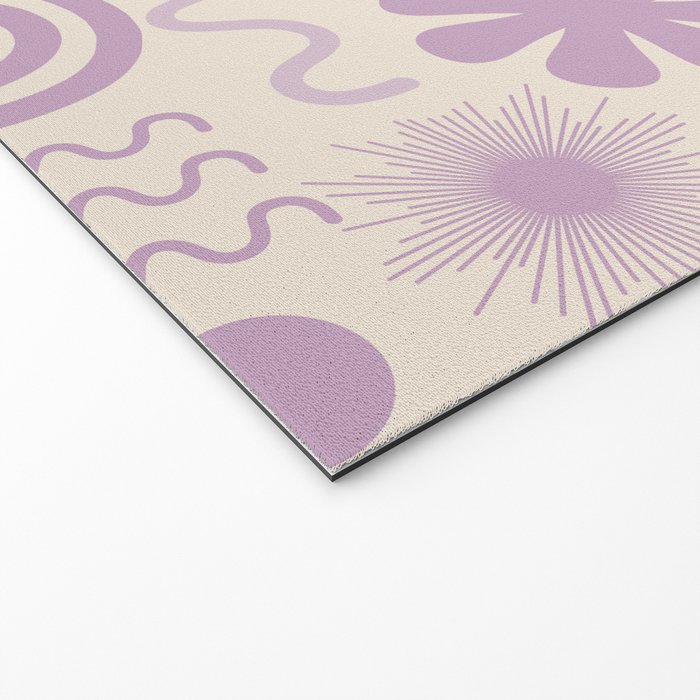Natural Miscellany Scandi Retro Modern Pattern in Lilac and Cream  Welcome Mat Gallery Image 2