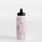 Natural Miscellany Scandi Retro Modern Pattern in Lilac and Cream  Water Bottle Gallery Image 3
