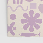 Natural Miscellany Scandi Retro Modern Pattern in Lilac and Cream  Poster Gallery Image 3