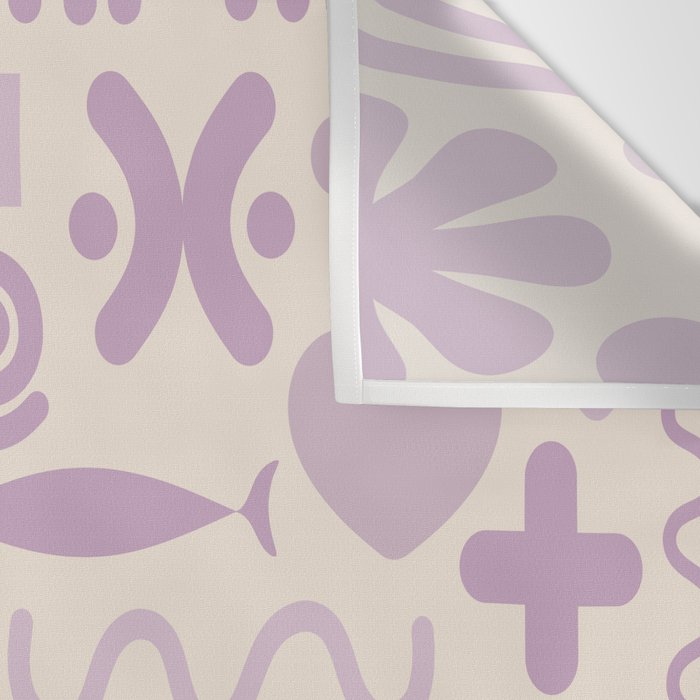 Natural Miscellany Scandi Retro Modern Pattern in Lilac and Cream  Wall Tapestry Gallery Image 3