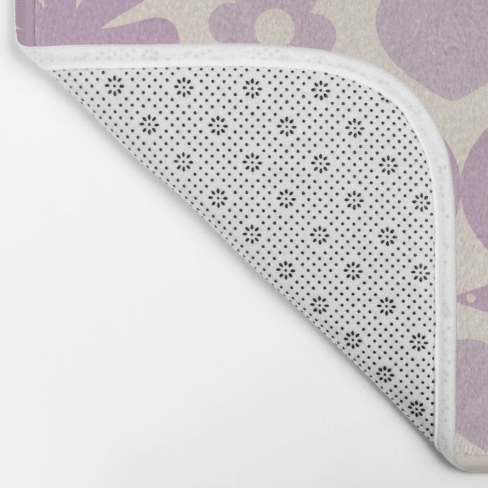 Natural Miscellany Scandi Retro Modern Pattern in Lilac and Cream  Bath Mat Gallery Image 2