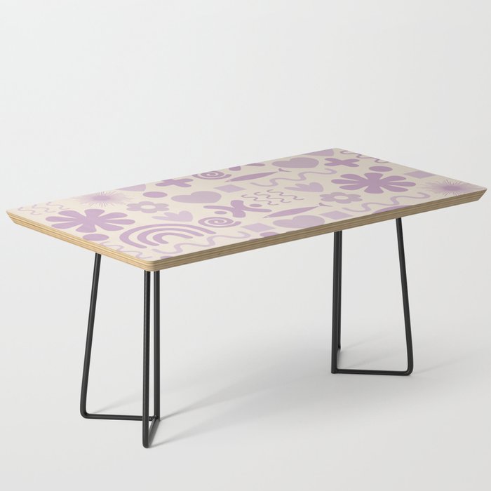 Natural Miscellany Scandi Retro Modern Pattern in Lilac and Cream  Coffee Table Gallery Image 1