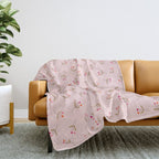 Pressed Posies - Floral Art Throw Blanket Gallery Image 2