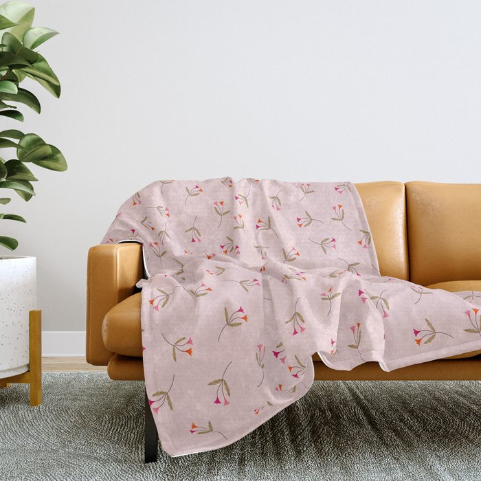 Pressed Posies - Floral Art Throw Blanket Gallery Image 2