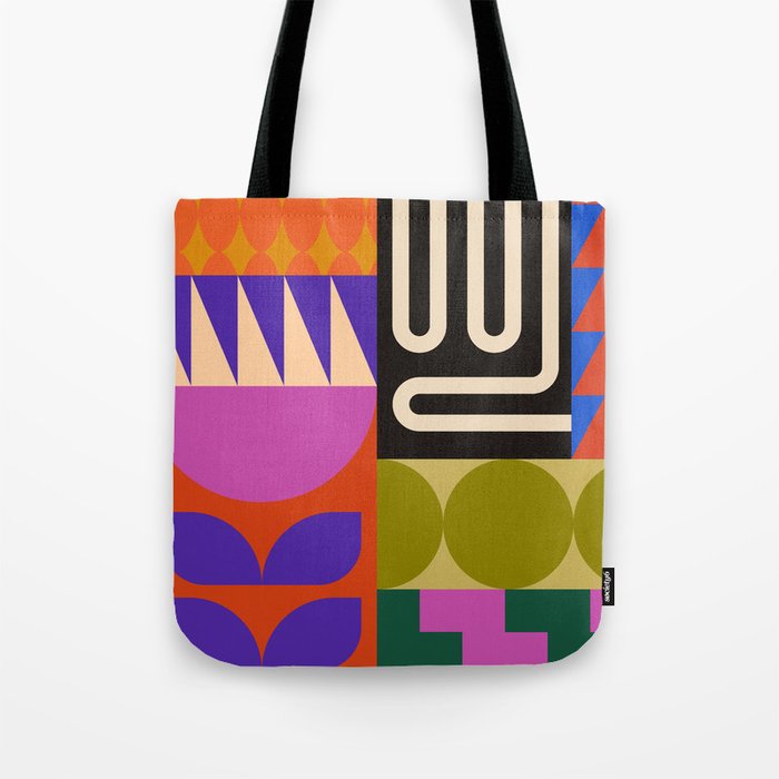 Geometric Bold Colorful Play Pattern Tote Bag Gallery Image 1