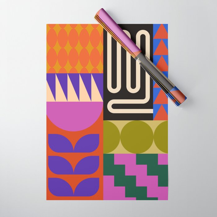 Geometric Bold Colorful Play Pattern Wrapping Paper Gallery Image 1