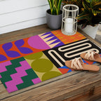 Geometric Bold Colorful Play Pattern Outdoor Rug Gallery Image 2