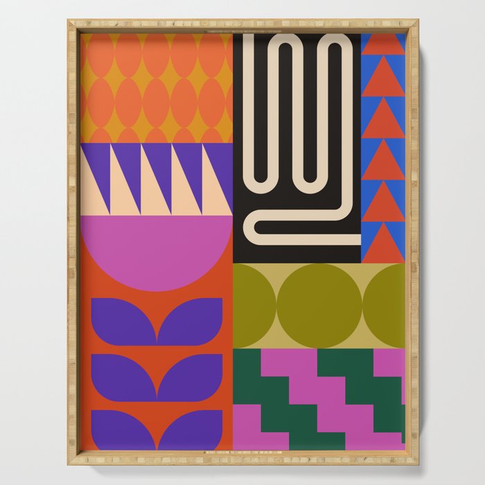 Geometric Bold Colorful Play Pattern Serving Tray Gallery Image 1
