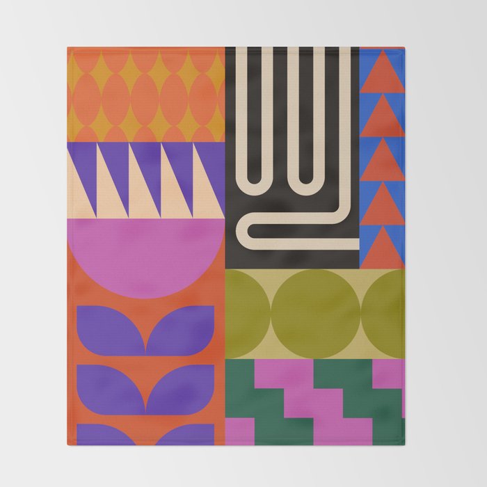 Geometric Bold Colorful Play Pattern Throw Blanket Gallery Image 2