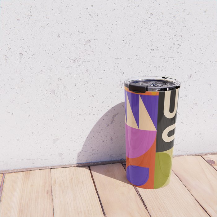 Geometric Bold Colorful Play Pattern Travel Mug Gallery Image 4