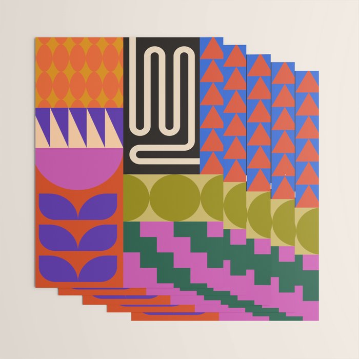 Geometric Bold Colorful Play Pattern Wrapping Paper Gallery Image 3