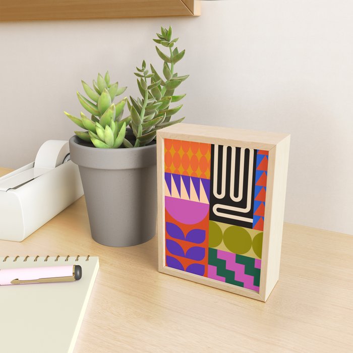 Geometric Bold Colorful Play Pattern Mini Art Print Gallery Image 2