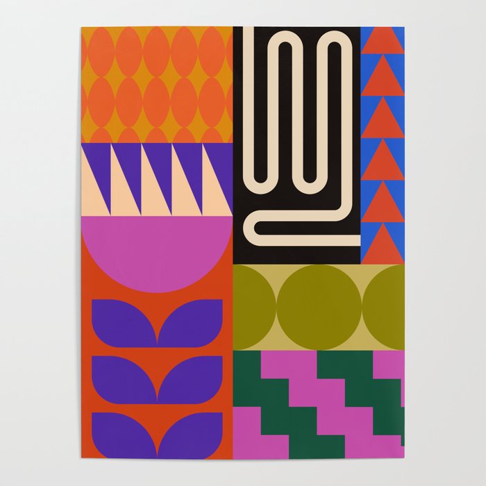 Geometric Bold Colorful Play Pattern Poster Gallery Image 4