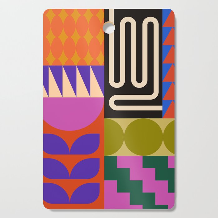 Geometric Bold Colorful Play Pattern Cutting Board Gallery Image 1