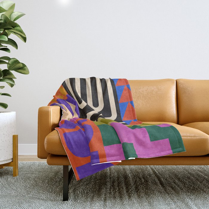 Geometric Bold Colorful Play Pattern Throw Blanket Gallery Image 1