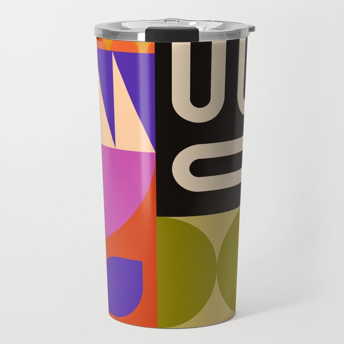 Geometric Bold Colorful Play Pattern Travel Mug Gallery Image 1