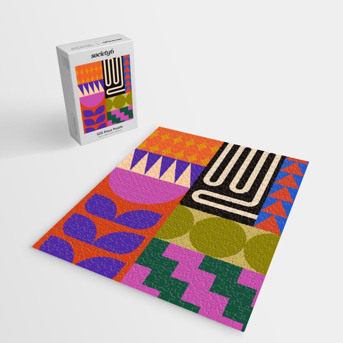 Geometric Bold Colorful Play Pattern Jigsaw Puzzle Gallery Image 2