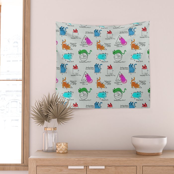 Cat Math Wall Tapestry Gallery Image 2