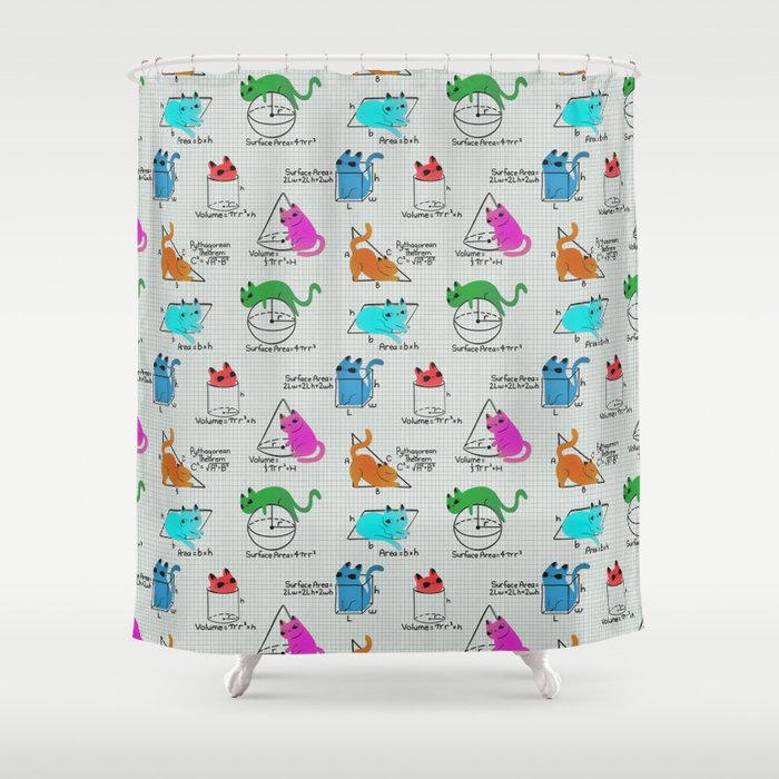 Cat Math Shower Curtain Gallery Image 1