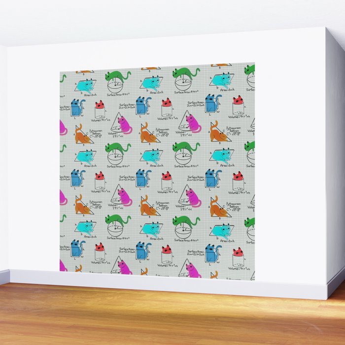 Cat Math Wall Mural Gallery Image 2