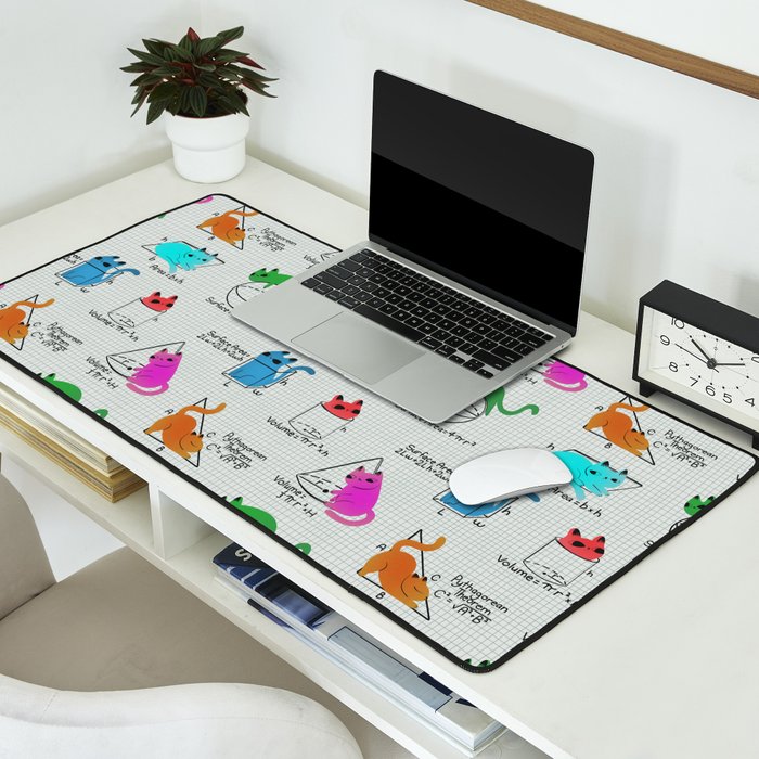 Cat Math Desk Mat Gallery Image 2