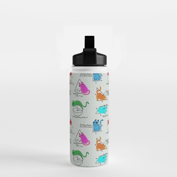 Cat Math Water Bottle Gallery Image 2