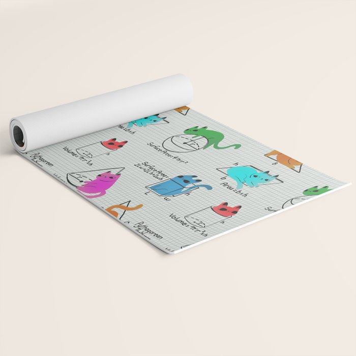 Cat Math Yoga Mat Gallery Image 2