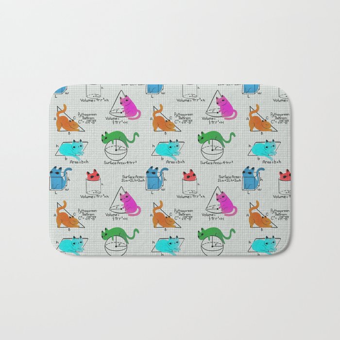 Cat Math Bath Mat Gallery Image 1