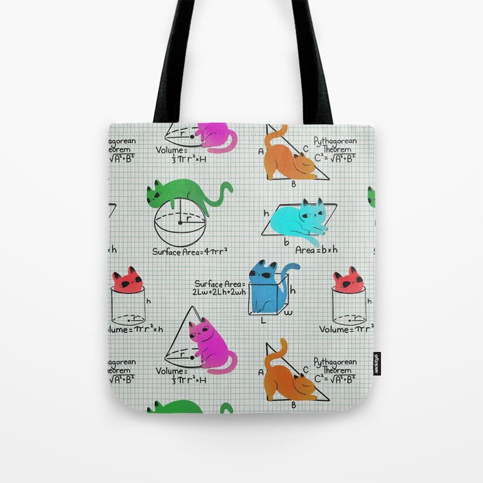 Cat Math Tote Bag Gallery Image 1