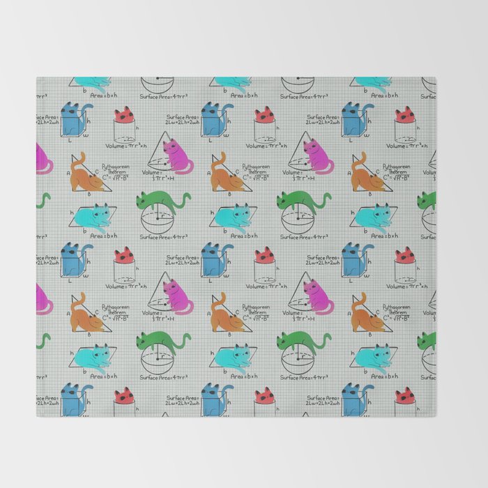 Cat Math Throw Blanket Gallery Image 2