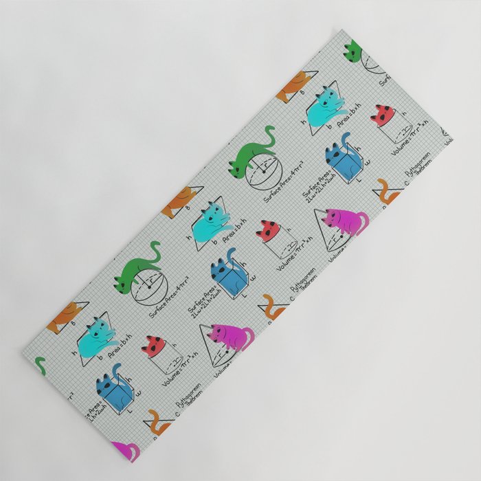 Cat Math Yoga Mat Gallery Image 1
