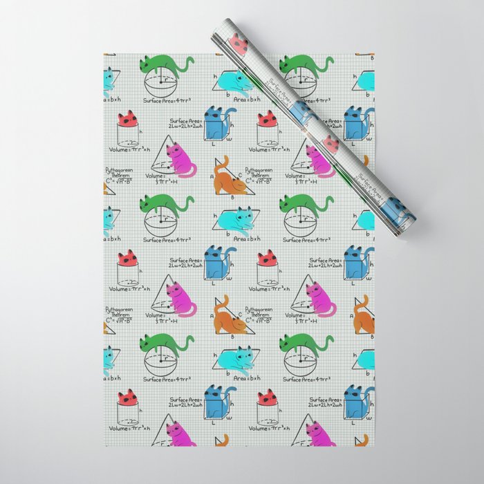 Cat Math Wrapping Paper Gallery Image 1