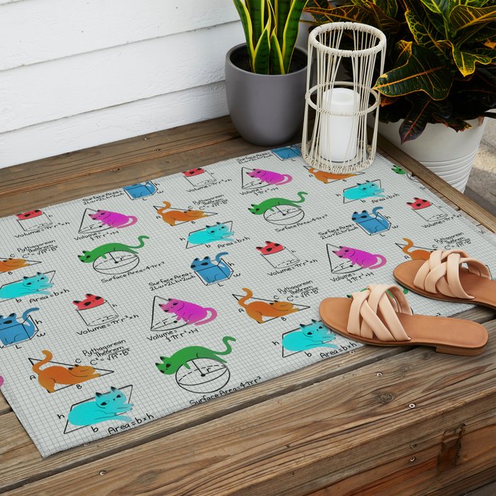 Cat Math Outdoor Rug Gallery Image 2