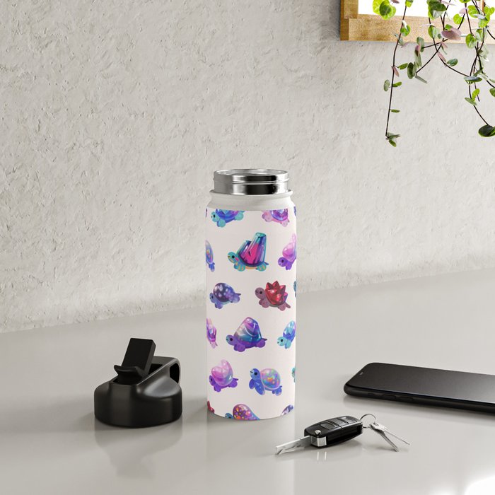 Jewel turtle - pastel Water Bottle Gallery Image 4