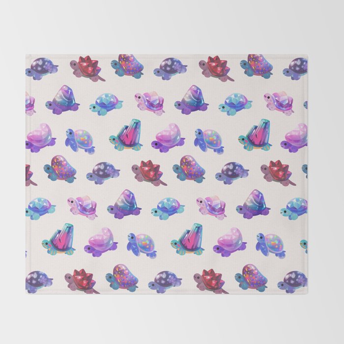 Jewel turtle - pastel Throw Blanket Gallery Image 2