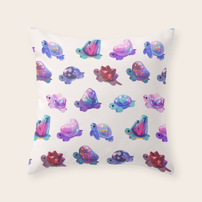 Jewel turtle - pastel Throw Pillow Gallery Image 6