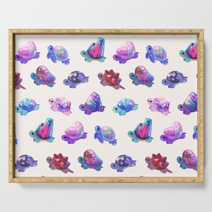 Jewel turtle - pastel Serving Tray Gallery Image 1