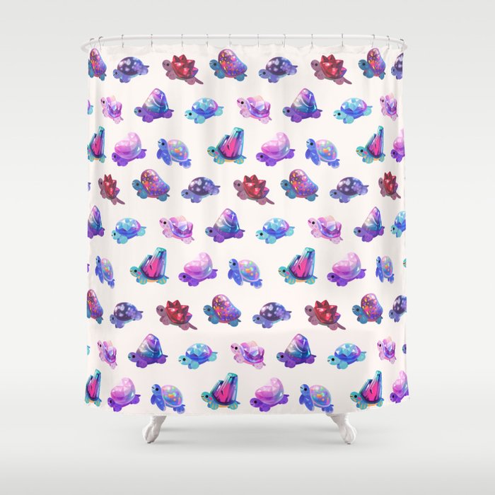 Jewel turtle - pastel Shower Curtain Gallery Image 1